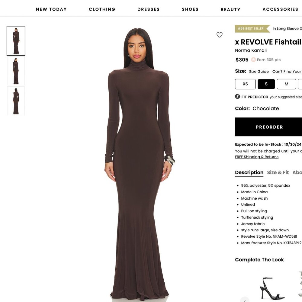 Norma Kamali x REVOLVE Fishtail Gown